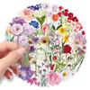 50 Adesivi Trasparenti in PET Impermeabili: Disegni Floreali e Vegetali per Decorazioni in Stile INS e Coreano su Cover per Cellulari e Laptop.
