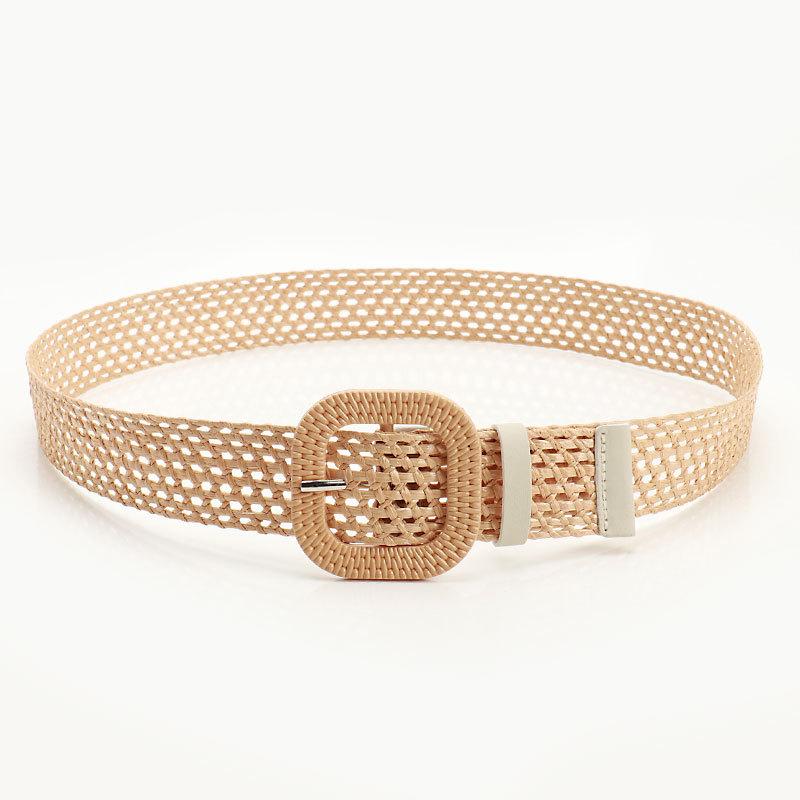 

Au Ruofeng женский ремень Sweet Mori женский соломенный плетеный ажурный пояс декоративный джинсовый ремень для платья женский хаки