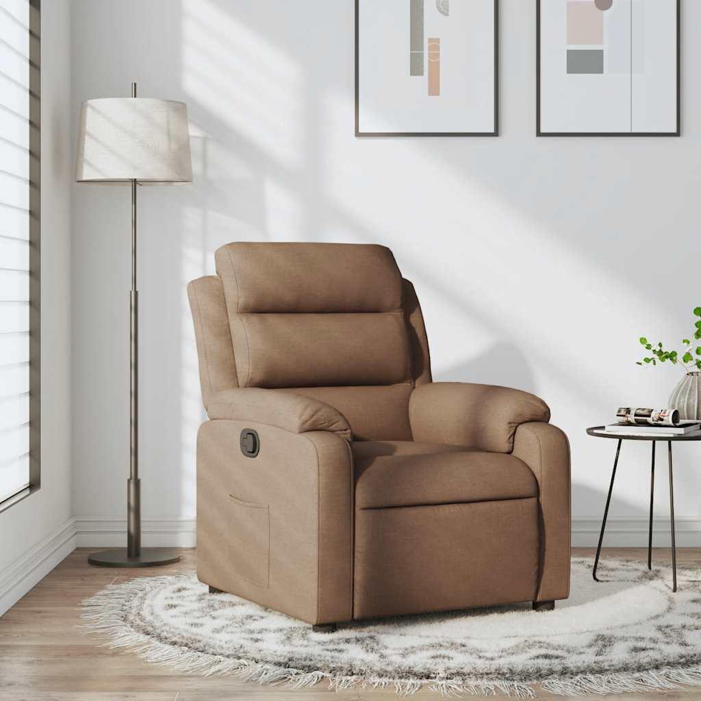Relaxation Chair Brown Fabric