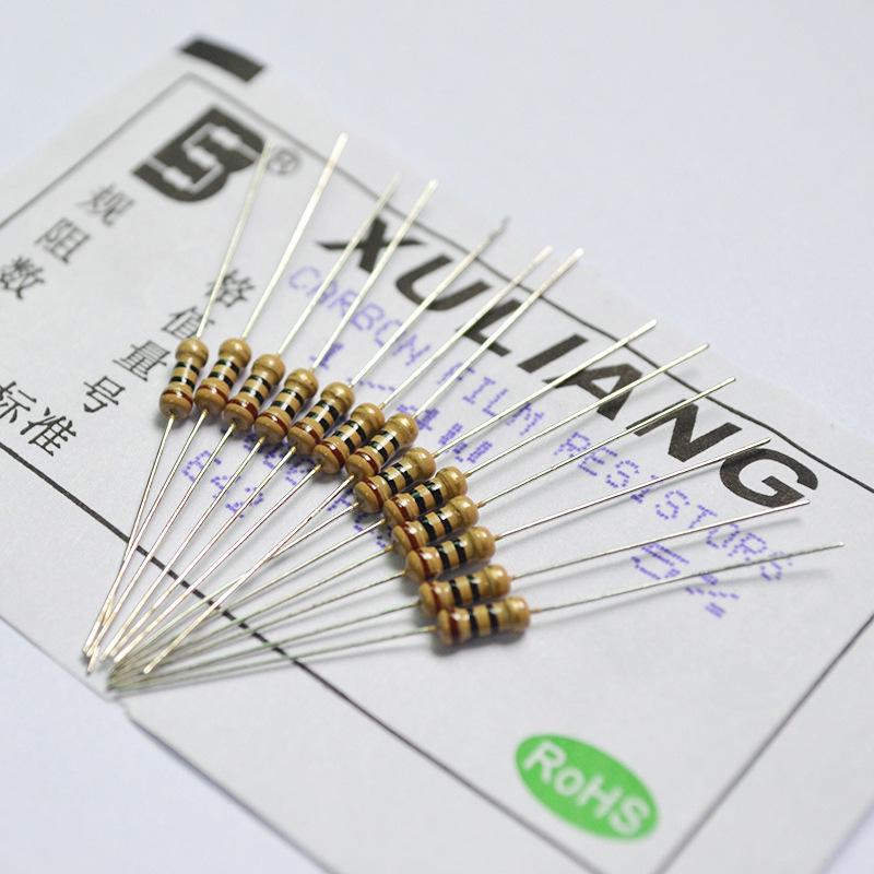 Carbon Film Resistors 1/4W 5% Through-hole Plug-in, Bulk Pack, Color-Coded