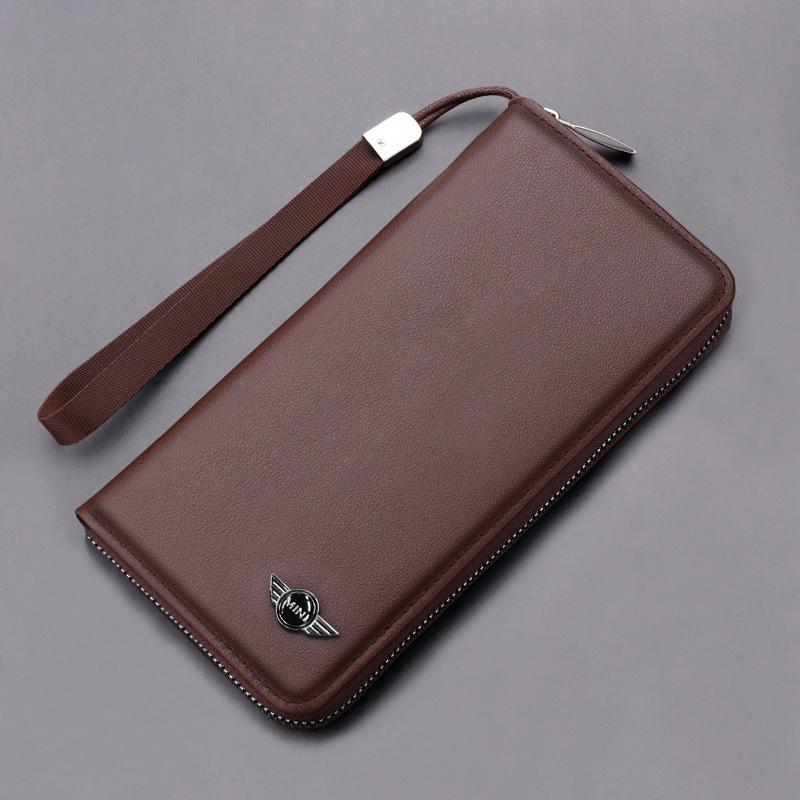 

Leather Car Metal Logo Wallet Flap Purse Money Clip Vertical Wallet For BMW M M3 M5 F20 F40 F22 F30 E90 Mini Cooper R50 R53 R60