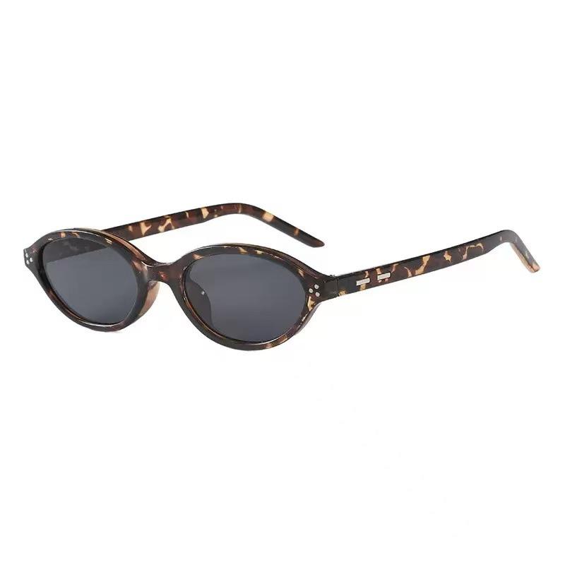 New gm oval frame sunglasses for women's high-end sense, square and round face, small face, anti-ultraviolet sunglasses for women