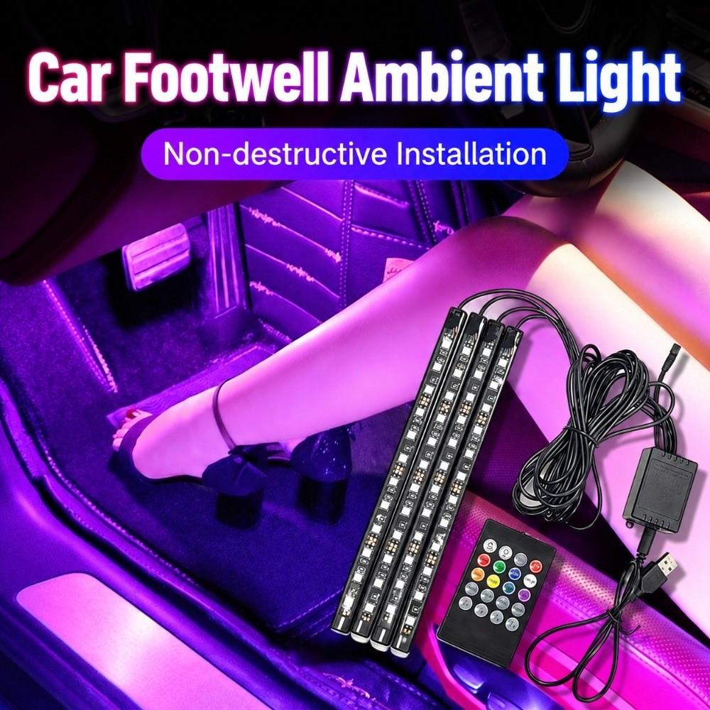 USB Powered Car LED Strip Lights RGB Car Interior LED Lights Car Under Dash Lights  Car Floor Decor