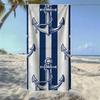 Sailboat & Anchor Stripe Pattern Beach Towel, Soft Quick-Drying, Perfect For Portable Outdoor Travel, Camping And Summer Beach