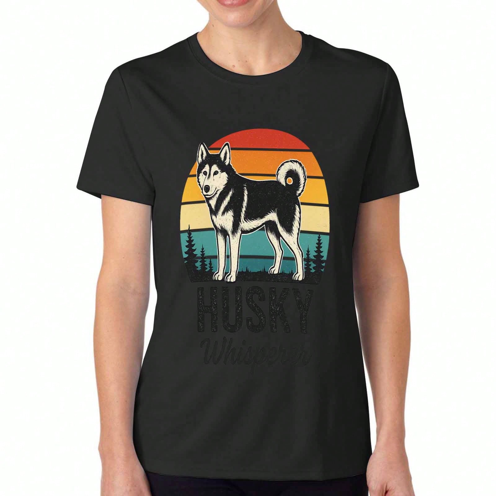 Husky Mom Ladies Cotton T Shirt, Premium Cotton Quality Print, Durable, Leisure And Fashion. Perfect Gift For Husky Dog Lovers And Pet Moms, Get Yours S разноцветный