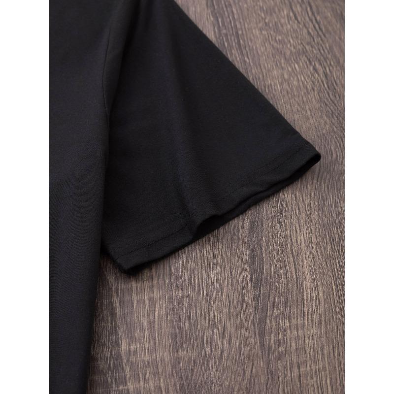 Womens Letter Print Short Sleeve Crew Neck Casual Top Spring Summer