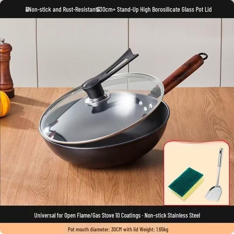 30cm Traditional Forged Refined Iron Wok