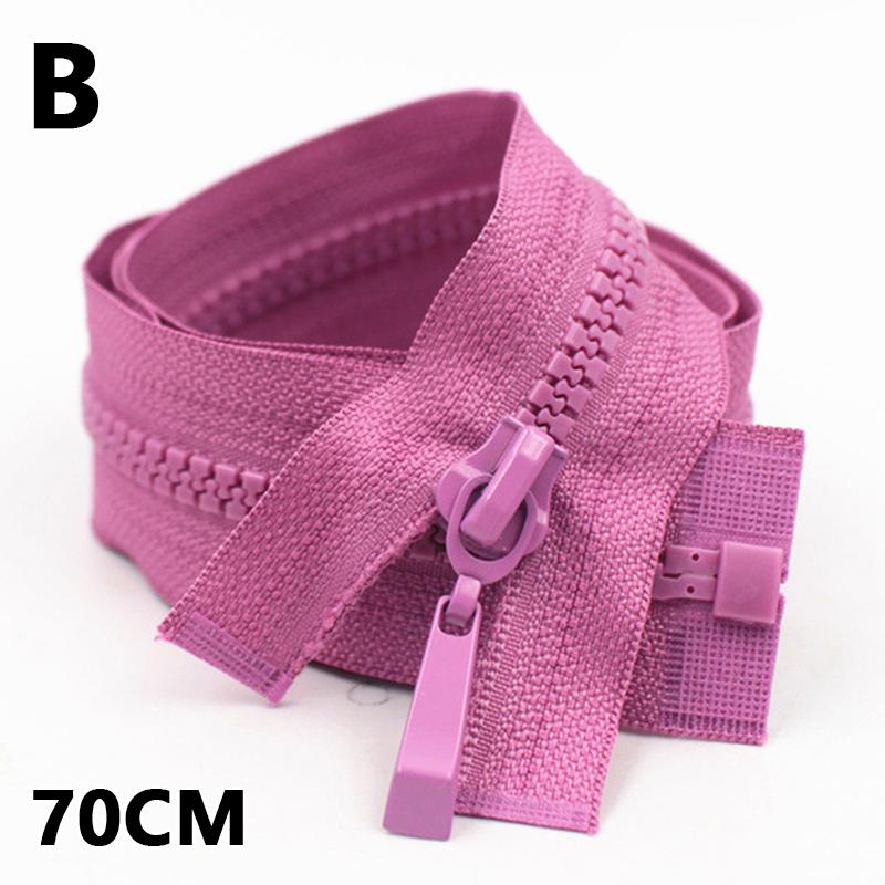 70/90cm 5# Resin Zipper Double Slider Zip For Down Jacket Clothes Bags Sewing Accessories Open-End Zippers Repair Accessory