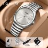 TOMI Minimalist Watch Set Mirror Polished Silver Dial Stainless Steel Milanese Band Business Casual Style With Bonus Accessories