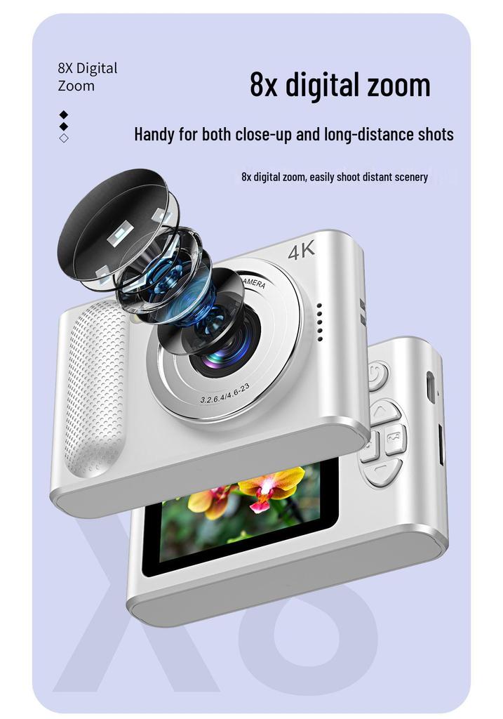 100MP Dual CCD Retro Student Card Camera - Uploadable & Portable