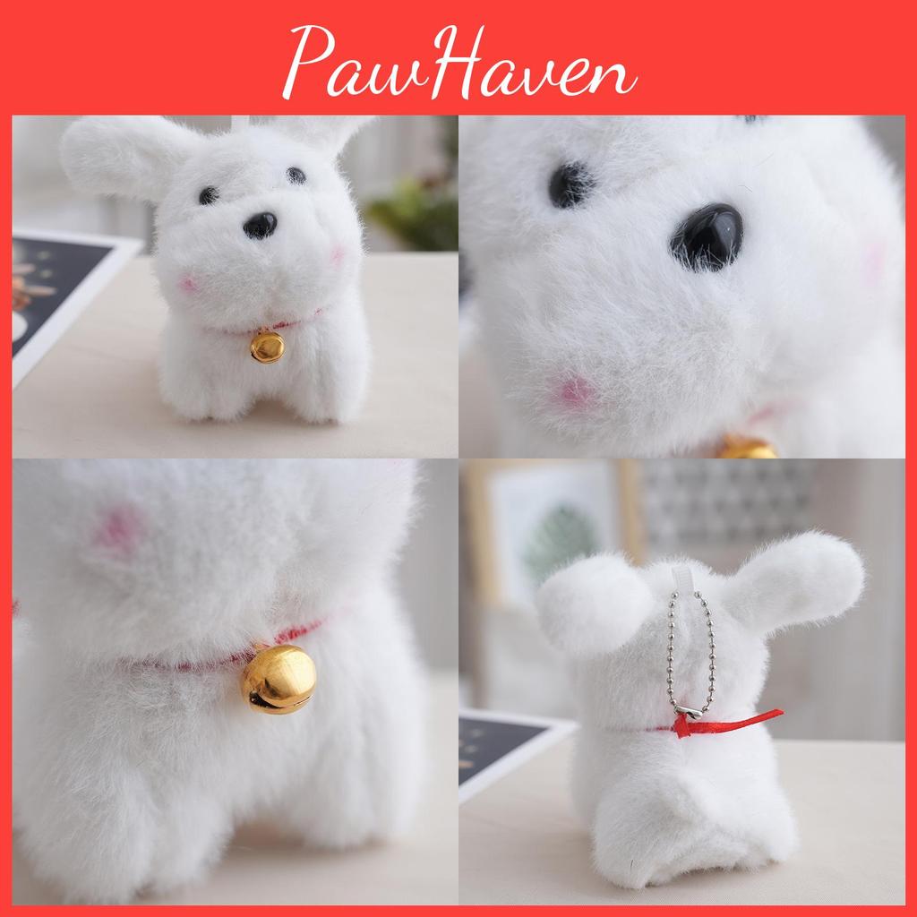 Cute White Dog Plush Toy With Sound For Gift And Collection