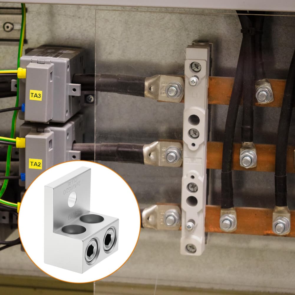 Aluminum Dual Hole Grounding Terminals Set of 4 for Reliable Electrical Grounding and Long lasting Performance