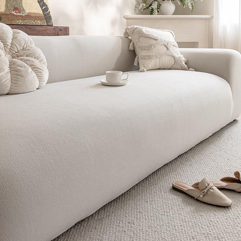 New Polar Fleece Sofa Cushion Autumn and Winter Thickened Non Slip Warm Elastic Full Cover Sofa Cover