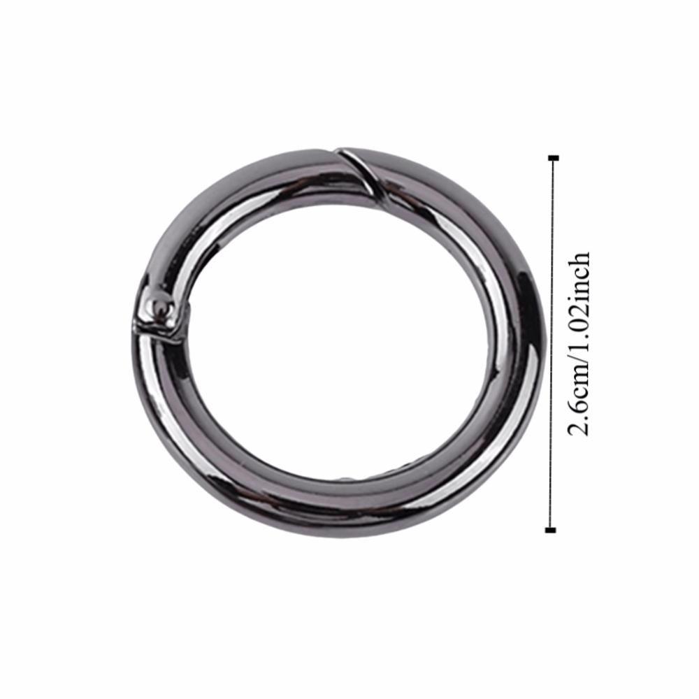 20 Pcs Black Round Carabiner Spring Snap Clips Round Keychain Buckle Carabiners Rings  Keychain Use
