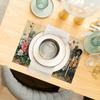 Vintage Floral Placemats, 30x45CM, Linen Knit Fabric, Hand Wash Only, Rectangular Table Mats For Farmhouse Dining
