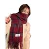 Classic Christmas Red Plaid Scarf for Women Winter Korean Style British Shawl Thickened Dual Purpose Warm Student Scarf for Men
