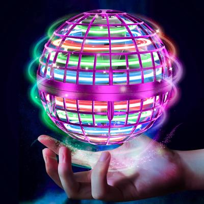Tikduck Latająca Piłka Żyroskop Lotna Piłka Zabawka Lewitujący Bumerang Spinner ze Światłami RGB Obrót 360° Ładowany przez USB Mini Dron Zewnętrzny/Wewnętrzny dla