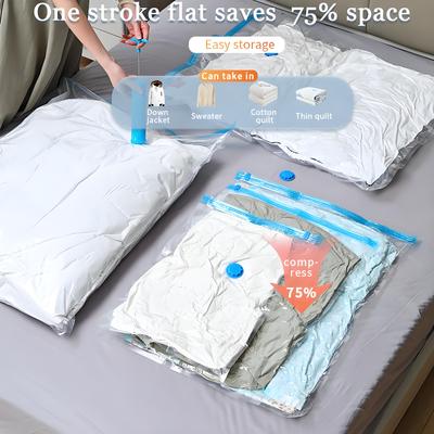 Vacuum Storage Bags, Vacuum Sealing Bags Clothes Organizer, Compression Pack Bag Fit Clothing Bedding - Travel Vacuum Bags