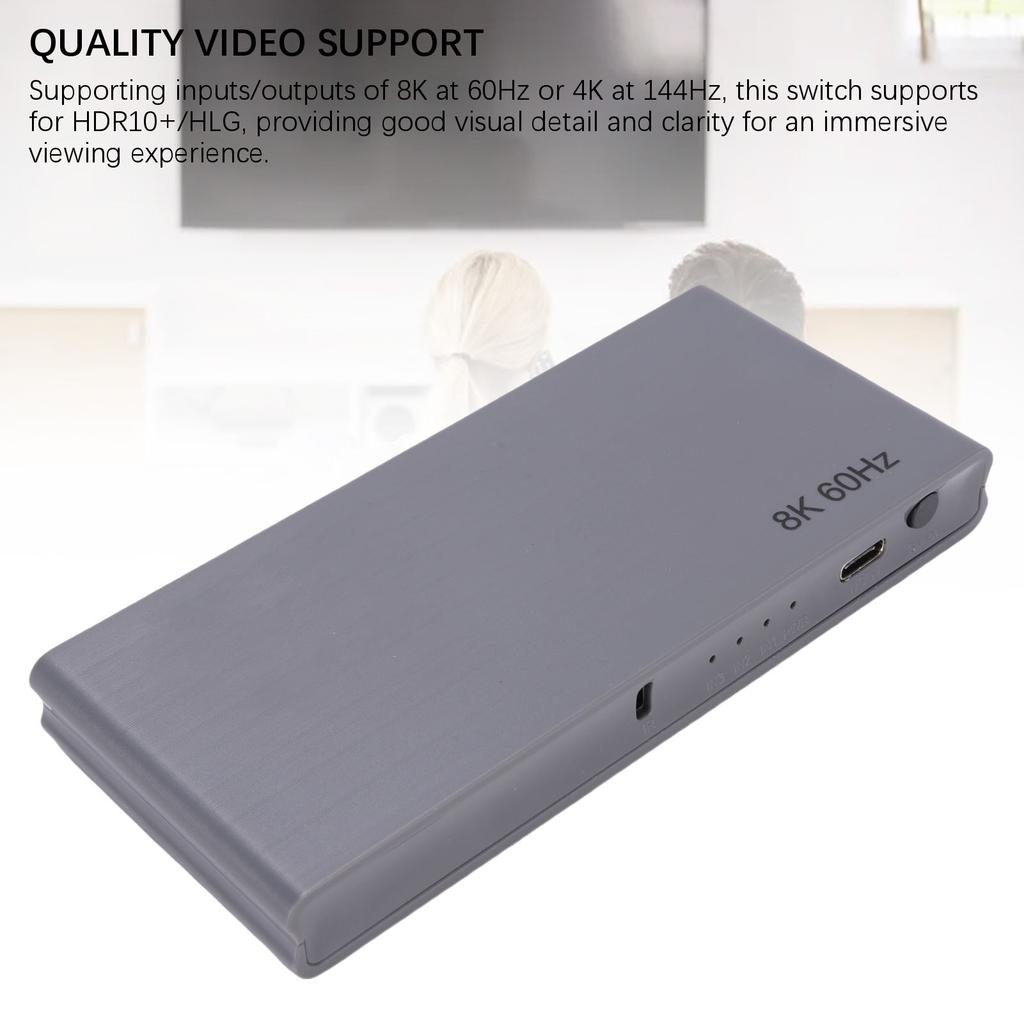 8K 3x1 HD Multimedia Interface Switch 40Gbps High Resolution Switch 4K 144Hz 8k 60Hz with Remote Control 3 Ports for
