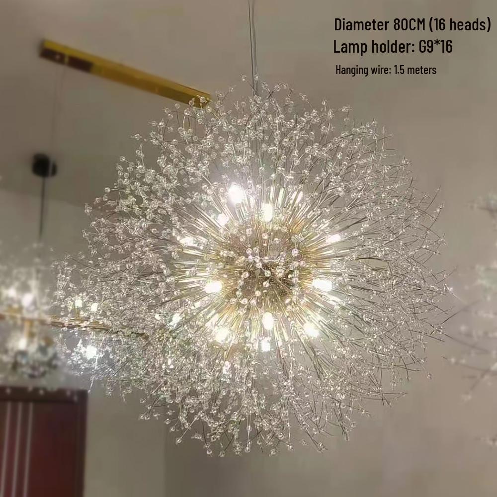 Dandelion Crystal Firework Chandelier: Modern Minimalist Light for Restaurants, Bedrooms, Bars, and Retail Displays