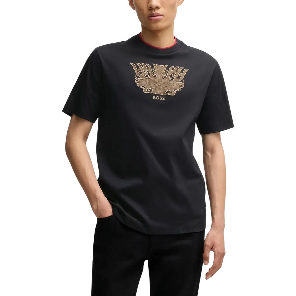 Boss Mens Embroidered Logo Crew Neck T-Shirt