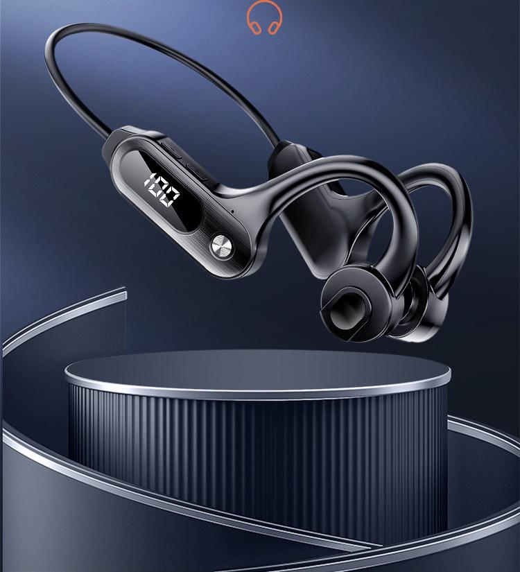 New Stereo Bluetooth 5.3 Bone Conduction Sports Earphones with Card Slot - Compatible with Android and Apple Devices.
