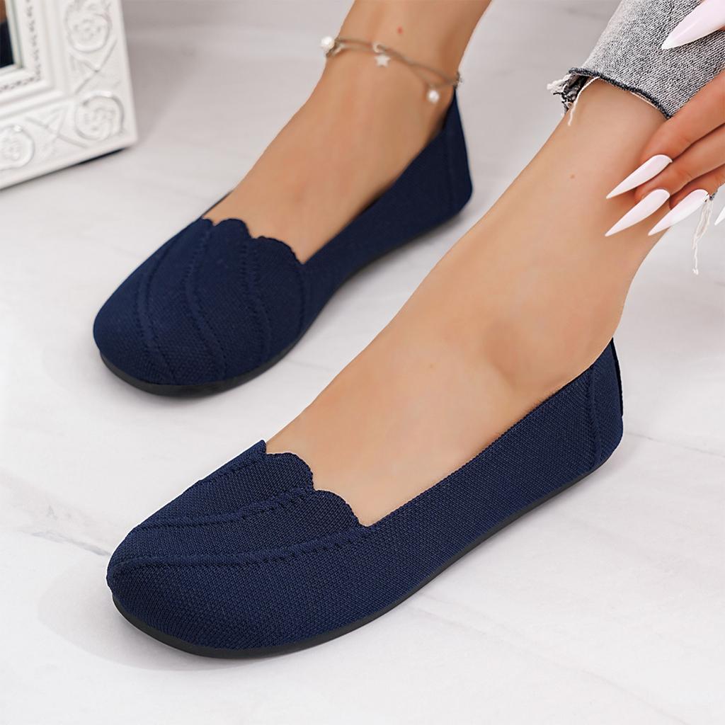 Women's Knit Mesh Breathable Low-Cut Casual Flats for Everyday Wear