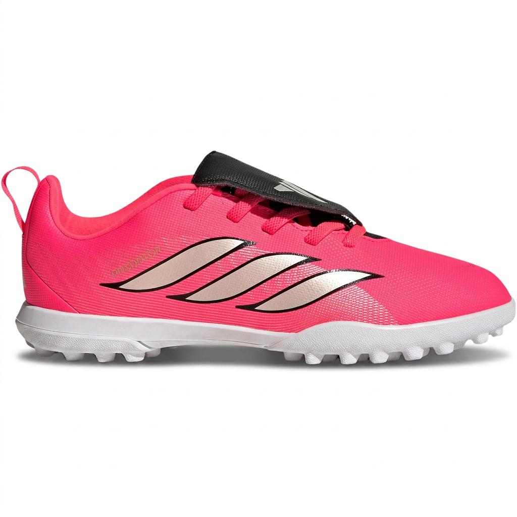 adidas Predator Club Ft El Tf Comfortable Fit Low Top Soccer Shoes Kids Soccer Shoes Rose-Pink Black HQ2274