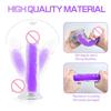 Double-layer Transparent Luminous Dildos Jelly Dick Anal Plug Dilator Sex Toys for Men Women Erotic Clitoris Vaginal Masturbator