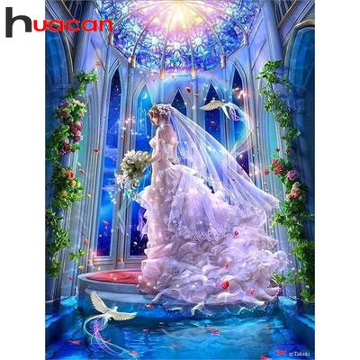 5D DIY Diamond Painting Embroidery Wedding Dress Round Diamond Painting Mosaic Cross Embroidery Decoration