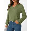 Women's Long Sleeve V-Neck T-Shirt Casual Basic Top for Everyday Wear