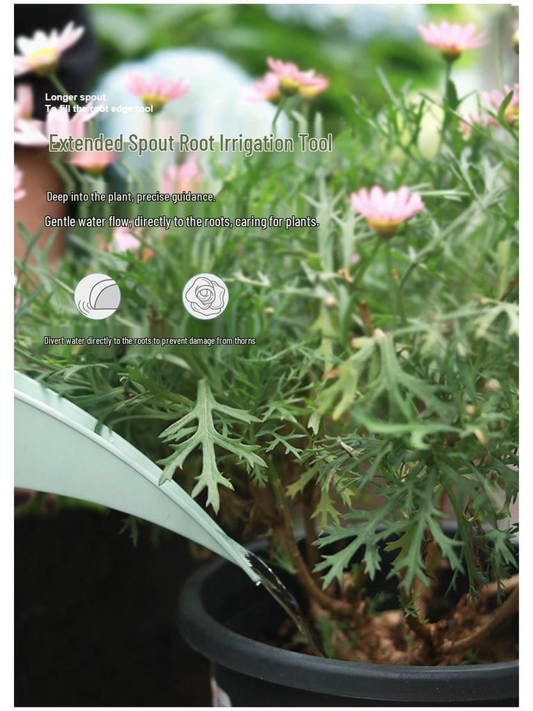 Long-Spout Plastic Watering Can for Outdoor Gardens