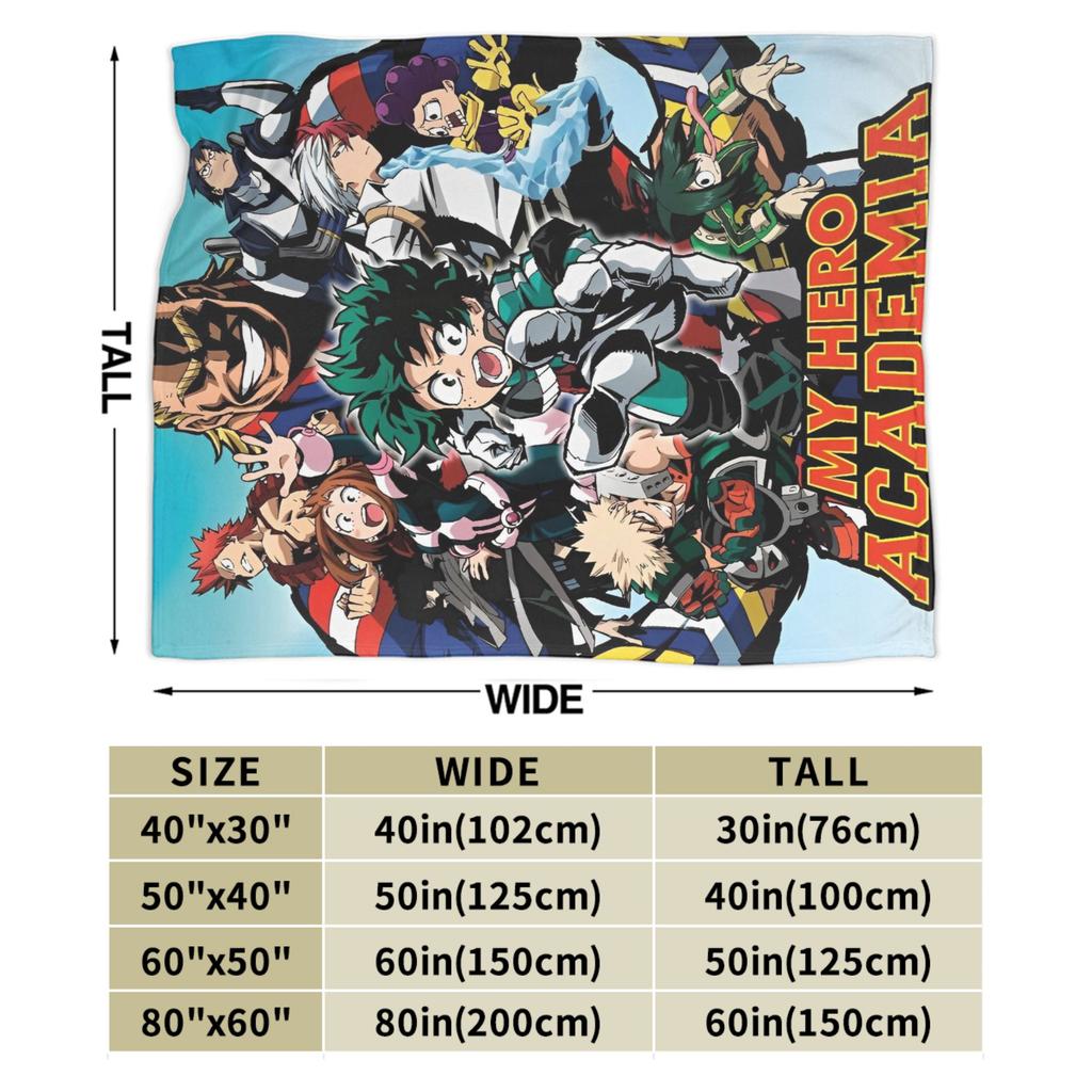 My Hero Academia Knitted Blankets Fleece Anime Soft Throw Blankets for Bed Bedspread