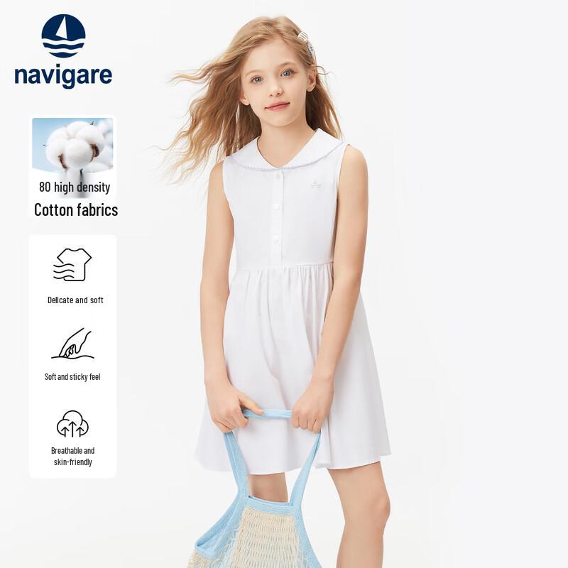 Navigare Girls  Summer Sleeveless Pleated Dress 150