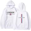 Men's Autumn and Winter Casual Sporty Pullover with the British Flag and the Word "London" Printed, Harajuku Fashionable Hoodie