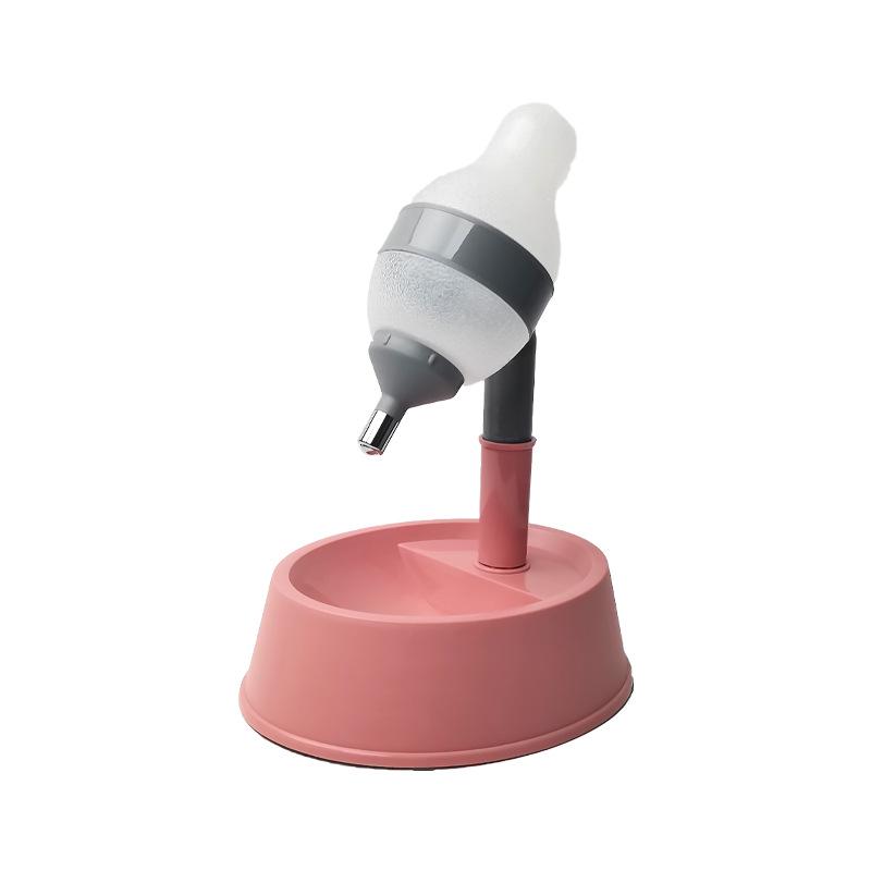 Регулируемая по высоте поилка для домашних животных для кошек и собак - Вертикальная, Съемная и Автоматическая розовый