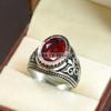 Garnet Oval Cut Gemstone With 925 Sterling Silver Ring For Men's #B88 JL375671415355