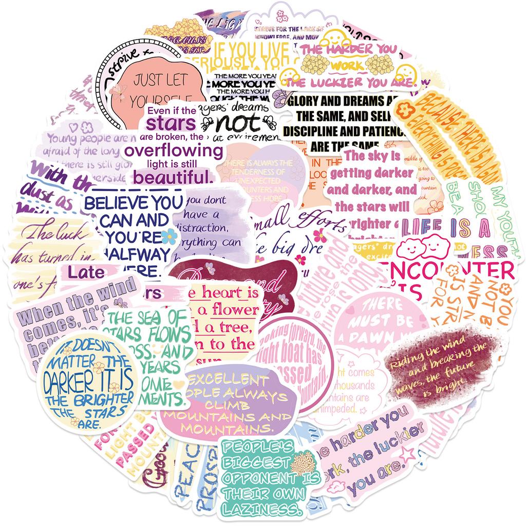 50pcs Motivational Encouragement Graffiti Stickers DIY Phone Guitar Laptop Notebook Suitcase Cup Waterproof Sticker Decals