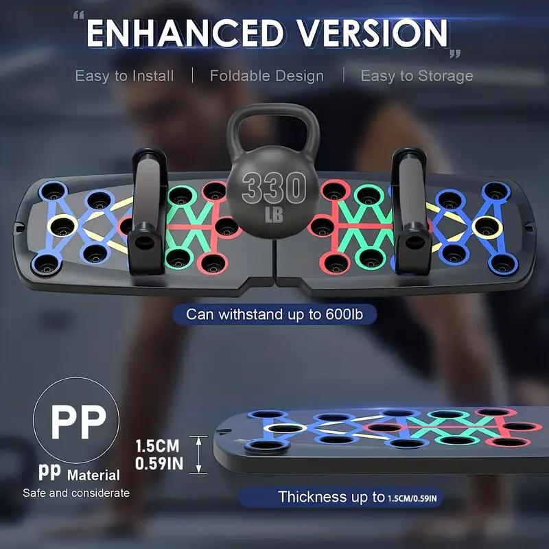 Portable Multifunctional Push-up Board Set With Handles Foldable Fitness Equipment For Chest Abdomen Arms And Back Training