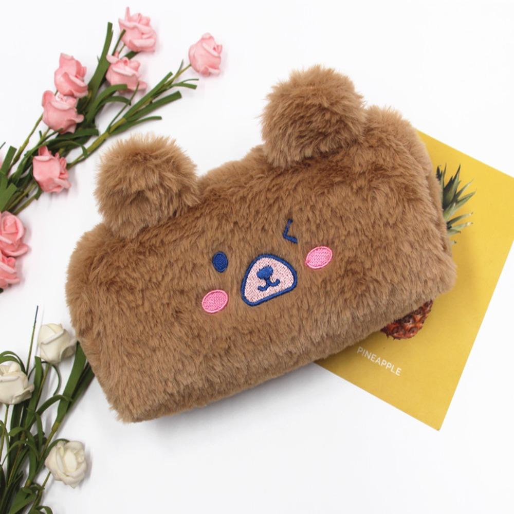 Soft Pencil Case Plush Large Capacity Student Stationery Box Cute Storage Bag