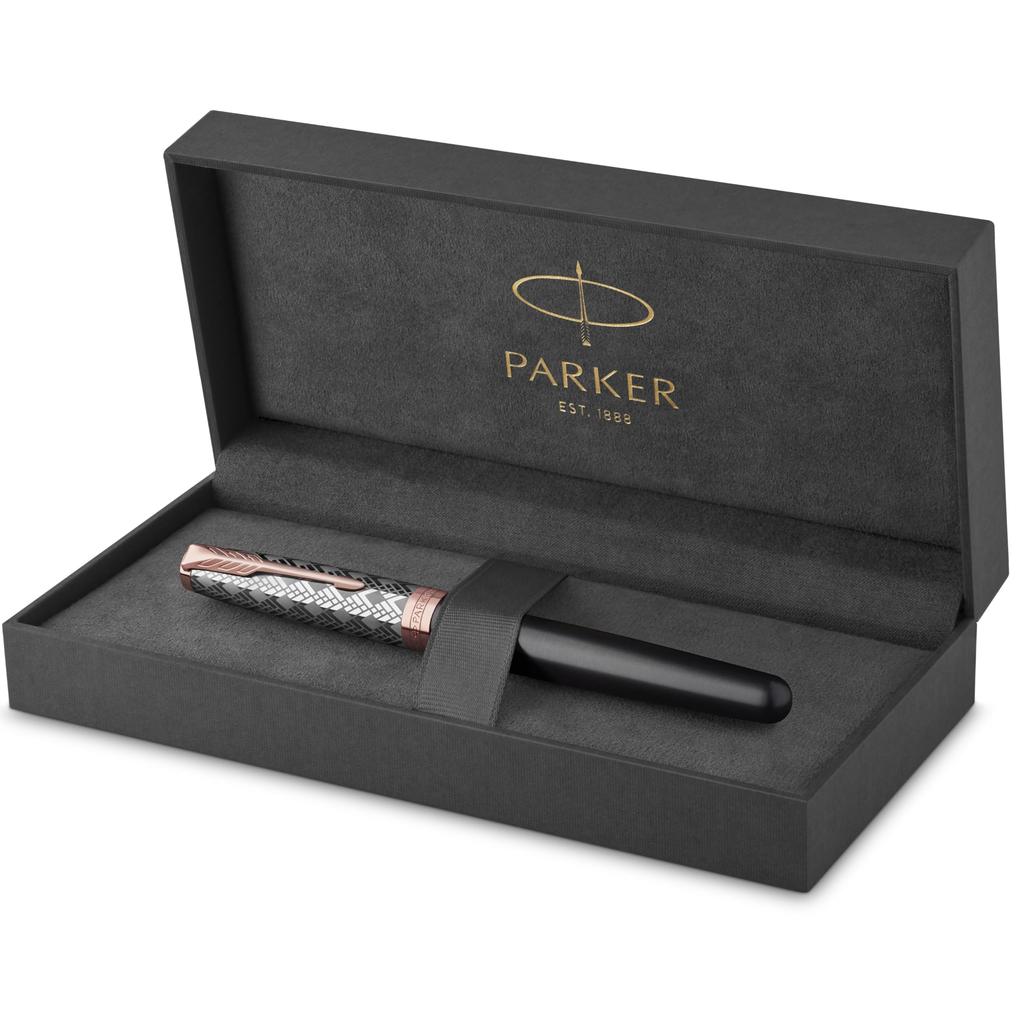 PARKER Sonnet Premium Metal Gray PGT Fountain Fine 18K Gold Gift Officially Product Number 2119788 & Pen, Nib, Nib, Boxed, Imported,