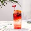 2Pcs Colorful Spiral Straws Creative Drinking Straws with Heart Lip Cake Charm Romantic Pink