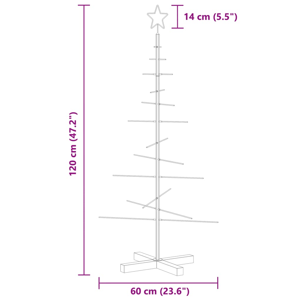 Vidaxl Metalowa Choinka Z Drewnianą Podstawą, Czarna, 120 Cm