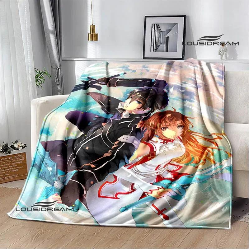 Cartoon Sword Art Online bedruckte Decken Picknickdecke Warme Flanelldecken Heim-Bettwäsche Decken für Betten Geburtstagsgeschenk