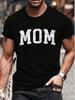 MOM Graphic T-shirt - Bold Lettering Black & White Tee - Birthday Gift for Mom - Soft Everyday Casual Shirt - Machine Washable Apparel