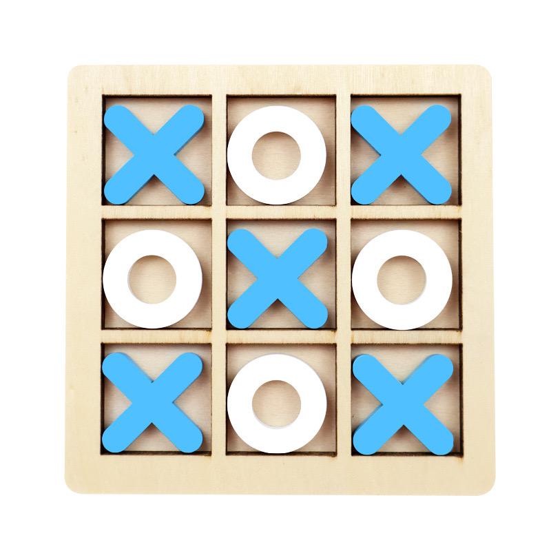 Wooden Tic Tac Toe Puzzle Game for Two Players Interactive Logic & Strategy Board Game Family Party Birthday Boys & Girls Gift