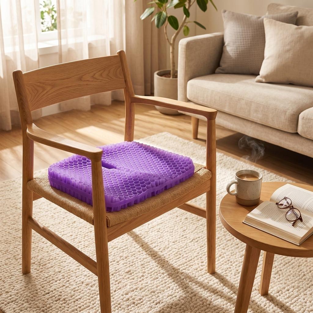 Ergonomic Cushion with Removable Cover, Breathable Pressure and Tailbone Support for Chair, Car, Wheelchair, Long Sitting