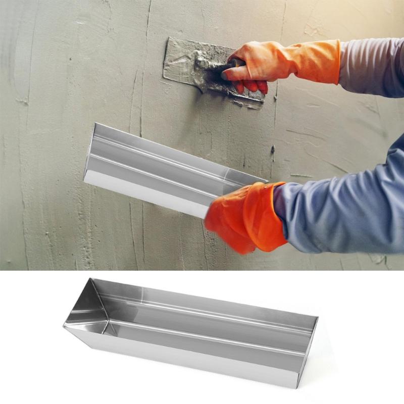 14'' 16'' Steel Mud Pans Sheared Edges For Easy Cutter Cleaning Rustproof Drywall Mud Pans Plastering Tool