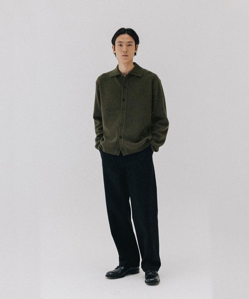 BLANKROOM Collared Cardigan_Moss Green