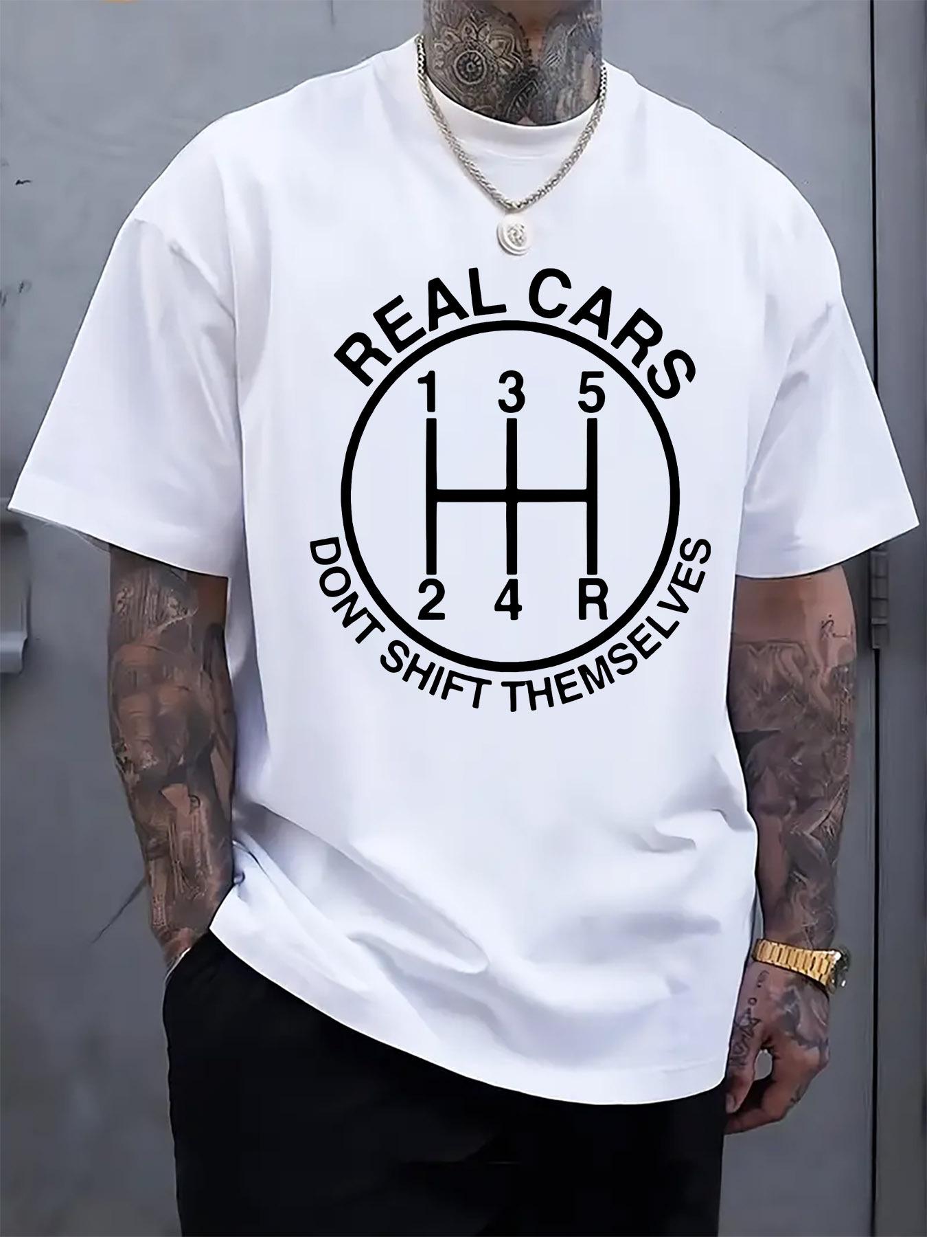 Real Cars Don t Shift Themselves  Graphic T-shirt - Casual Crew Neck S